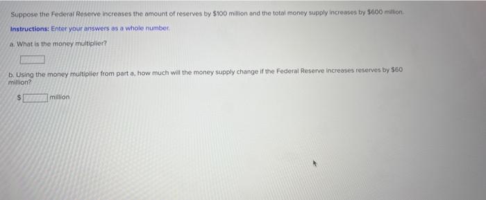 Solved Suppose The Federal Reserve Increases The Amount Of | Chegg.com