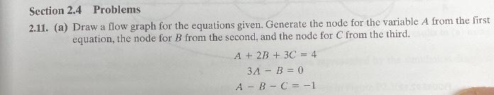 Solved Section 2.4 Problems 2.11. (a) Draw a flow graph for | Chegg.com