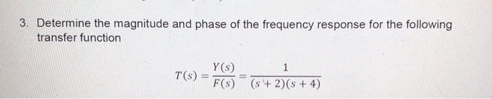 Solved 3. Determine the magnitude and phase of the frequency | Chegg.com