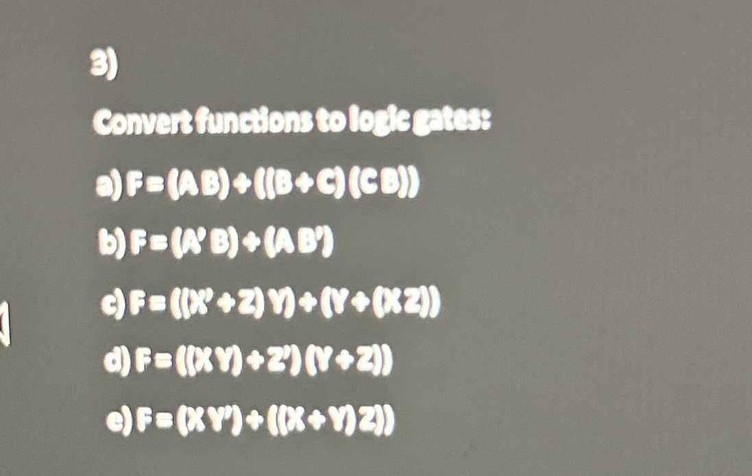 Solved Convert the functions to logic gates with diagrams | Chegg.com