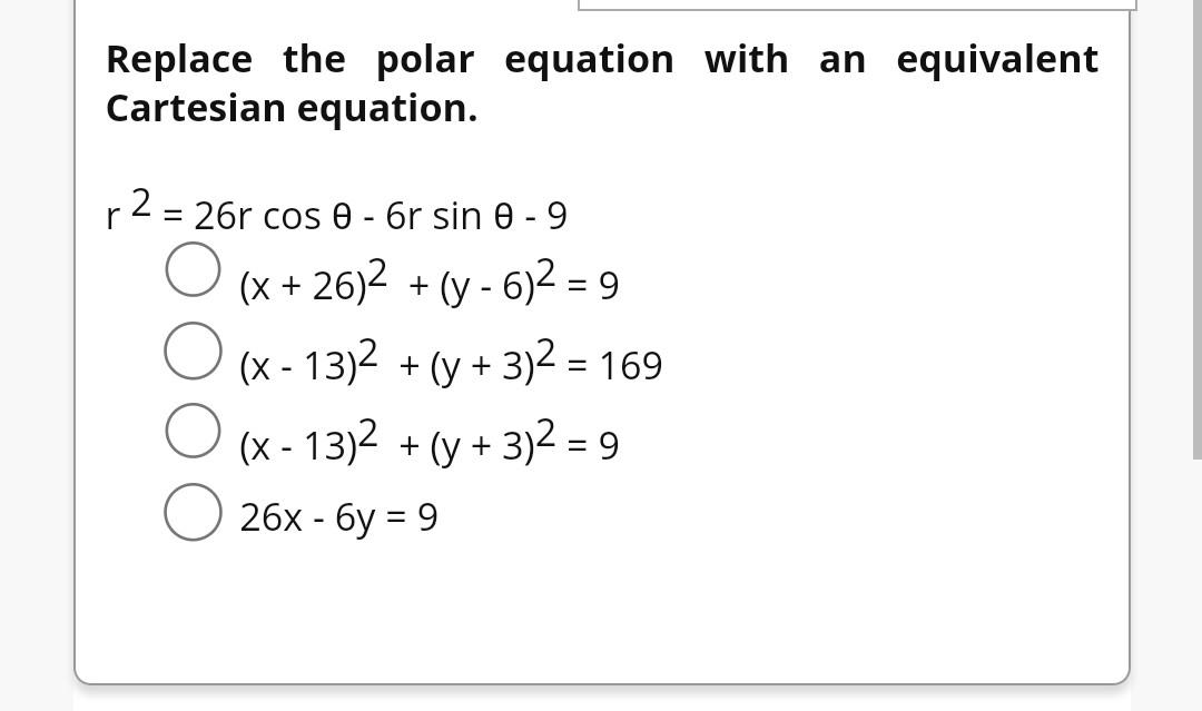 Polar equation to store cartesian equation calculator