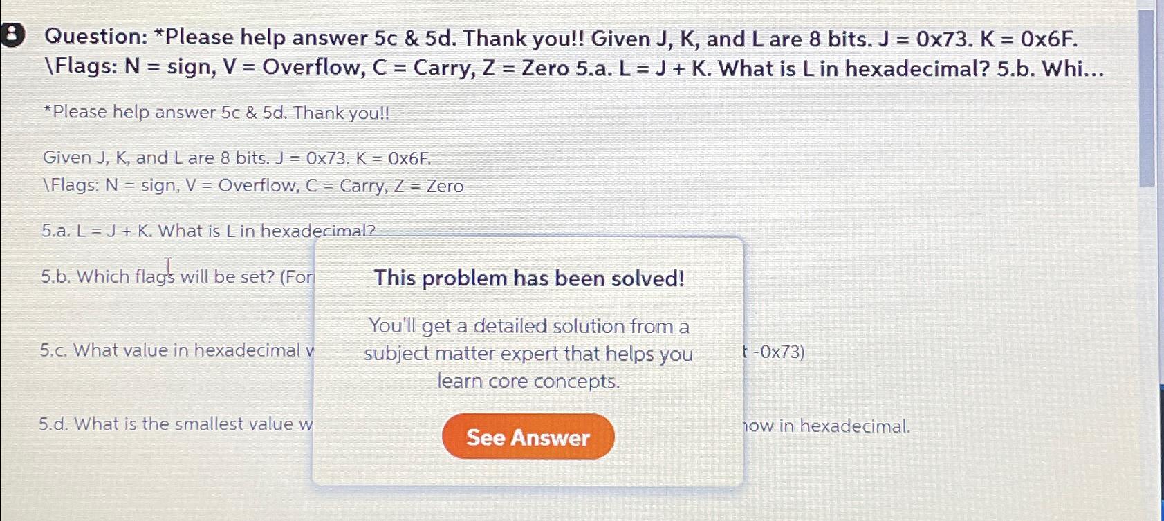 Solved Question: *Please help answer 5c&5d. ﻿Thank you!! | Chegg.com