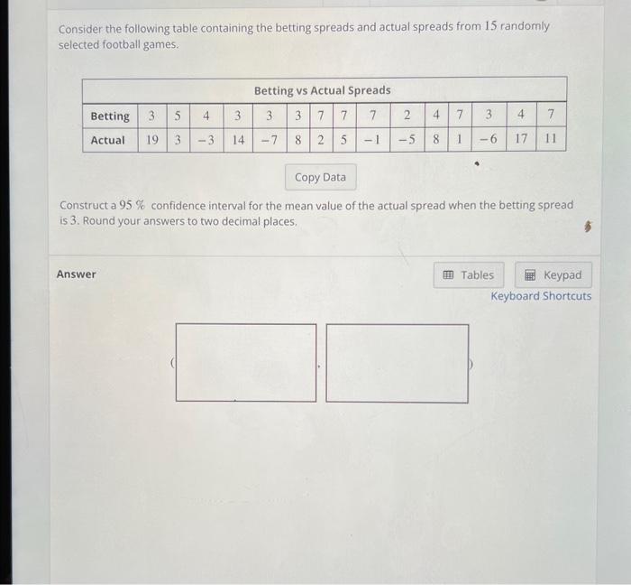 Solved Consider the following table containing the betting | Chegg.com