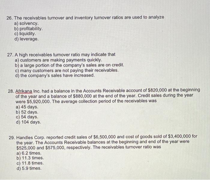 solved-26-the-receivables-turnover-and-inventory-turnover-chegg