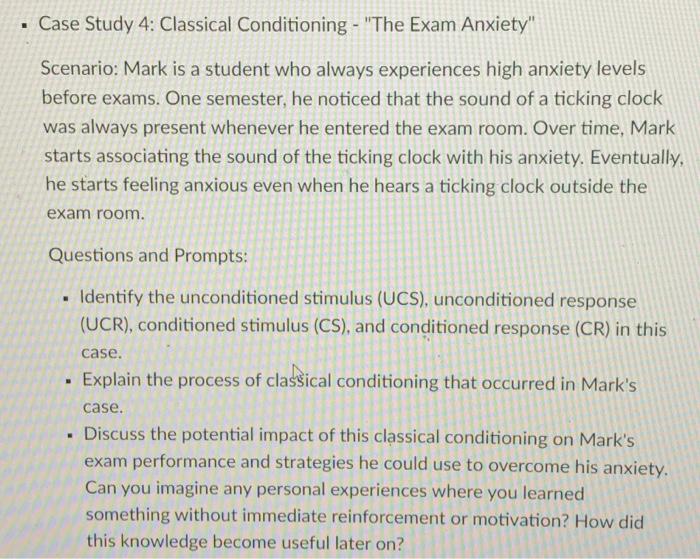 Solved Case Study 1: Classical Conditioning - "The Coffee | Chegg.com