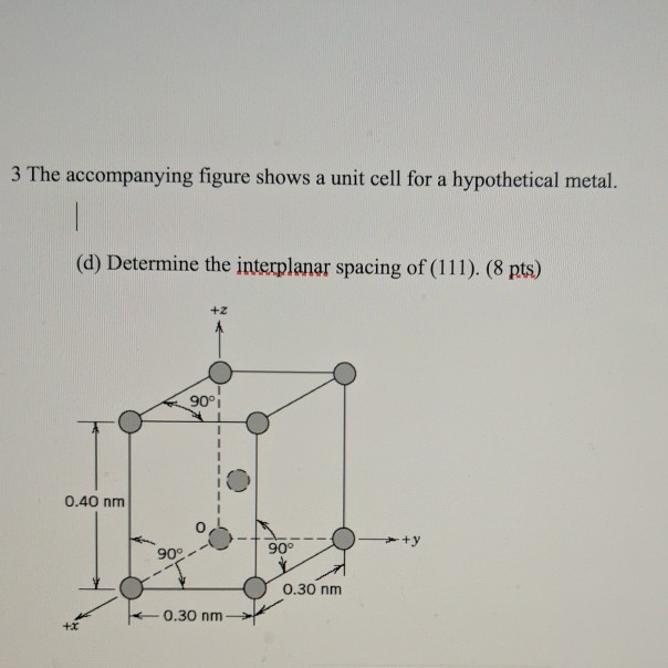 Solved 3 The accompanying figure shows a unit cell for a | Chegg.com
