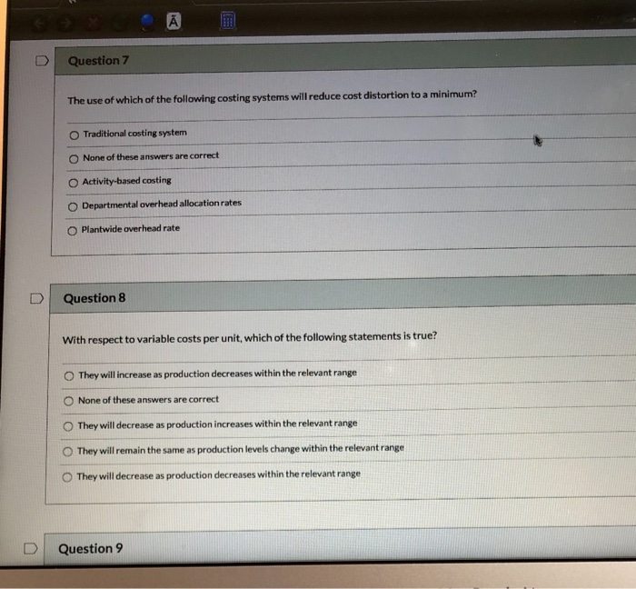 Solved D Question 7 The use of which of the following | Chegg.com