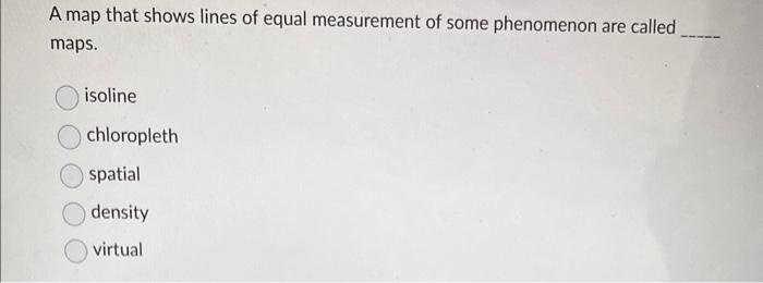Solved A map that shows lines of equal measurement of some | Chegg.com