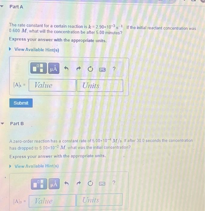Solved The rate constant for a certain reaction is | Chegg.com