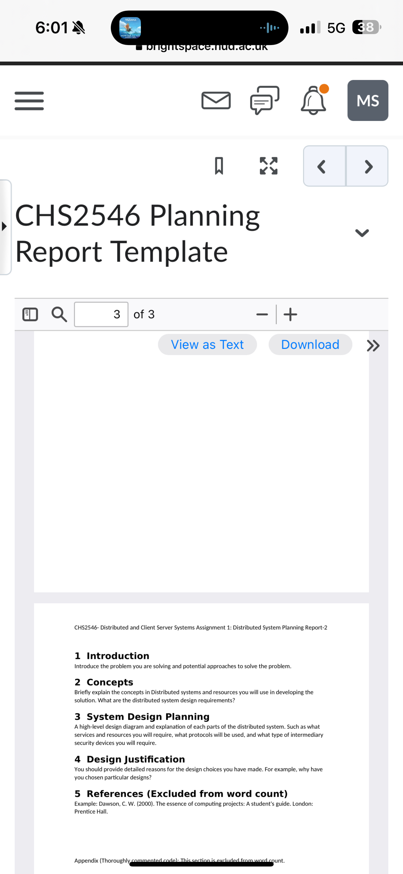 Solved 6:01MSCHS2546 ﻿Planning Report Template3of 3CHS2546- | Chegg.com