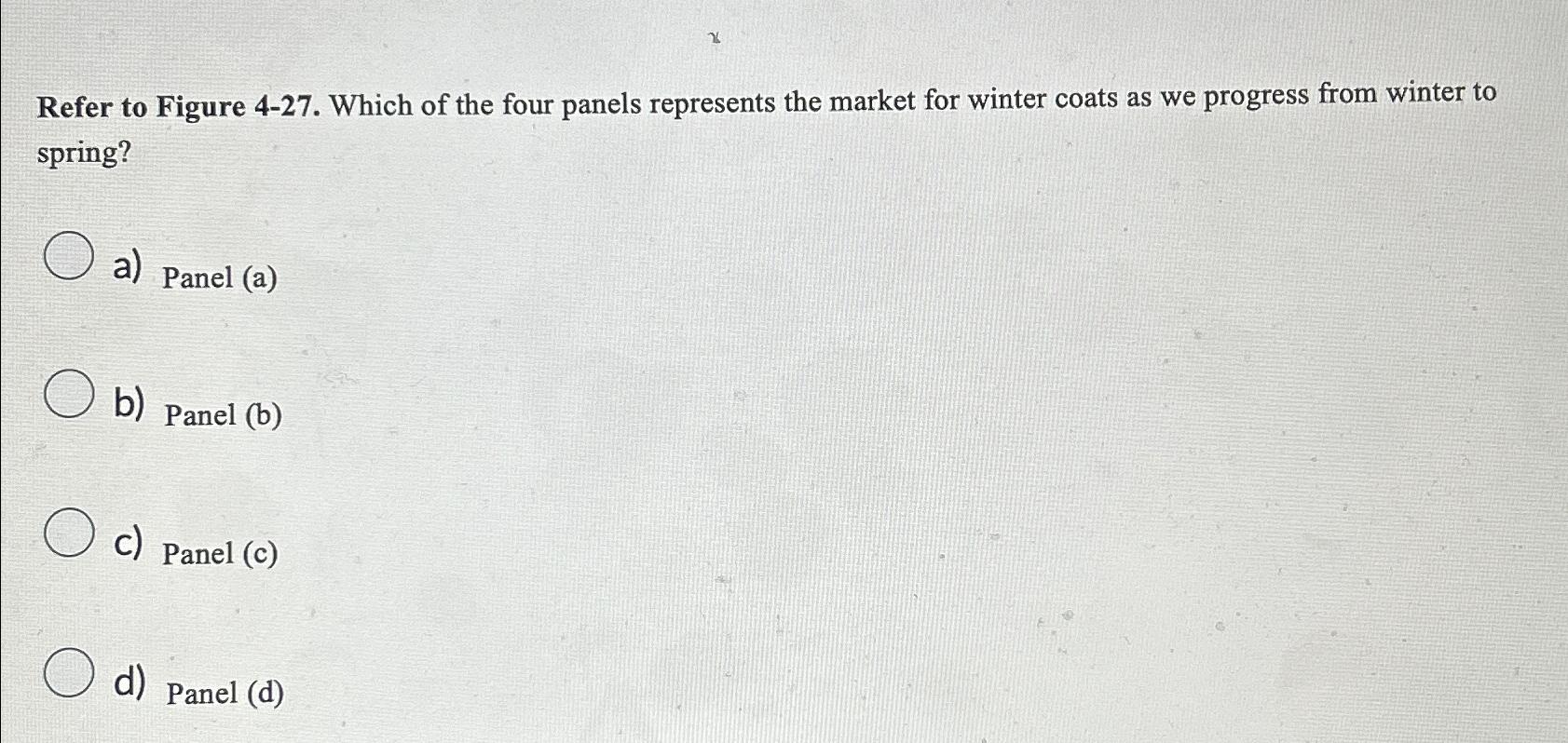 Solved Refer to Figure 4-27. ﻿Which of the four panels | Chegg.com