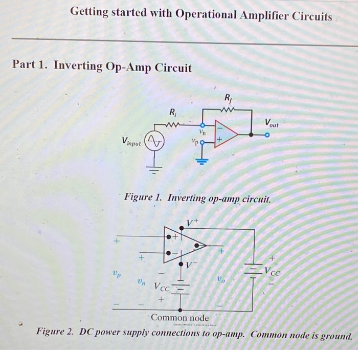 Solved Getting started with Operational Amplifier Circuits | Chegg.com