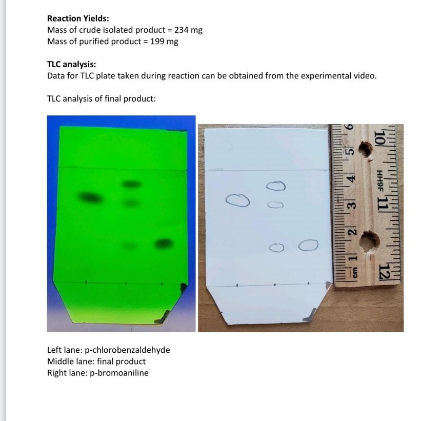 Solved O Report TLC analysis form reaction vessel and of | Chegg.com