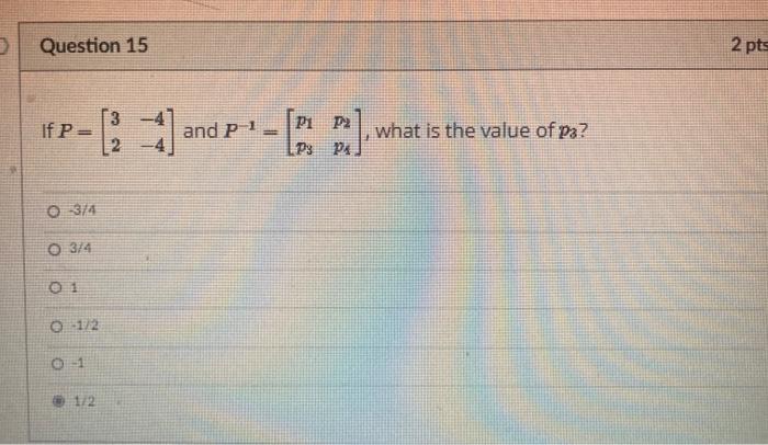 Solved Question 12 2 pts Given the equation -58 -16 23 72 | Chegg.com