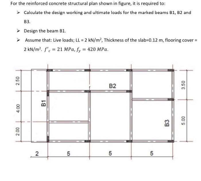 Solved For the reinforced concrete structural plan shown in | Chegg.com