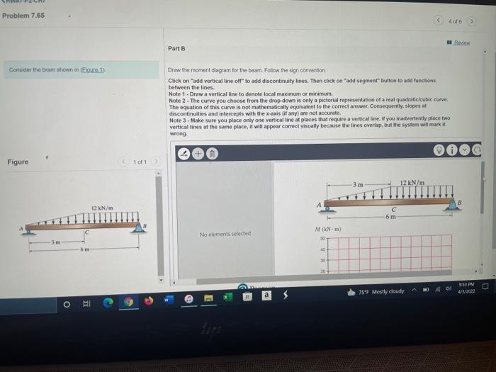 Solved Problem 7.65 4 Of 6 > Part B Consider The Bram Shown | Chegg.com