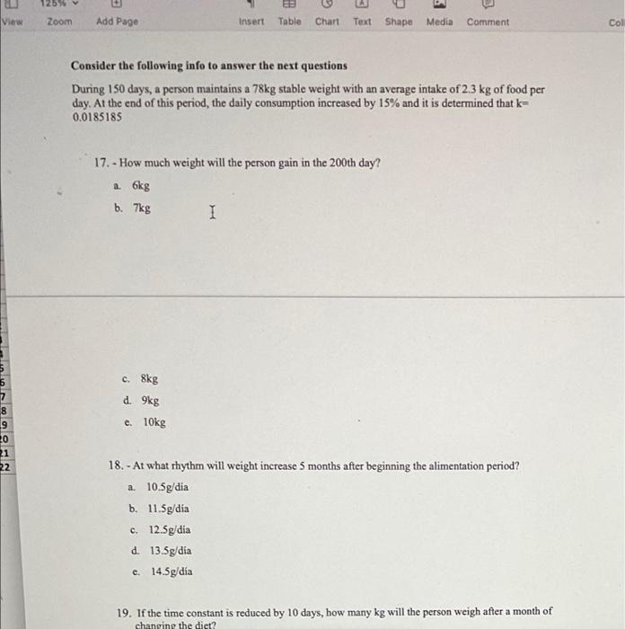 View 20 21 22 69 Zoom Add Page Insert Table Chart Text Shape Media Comment Consider the following info to answer the next que