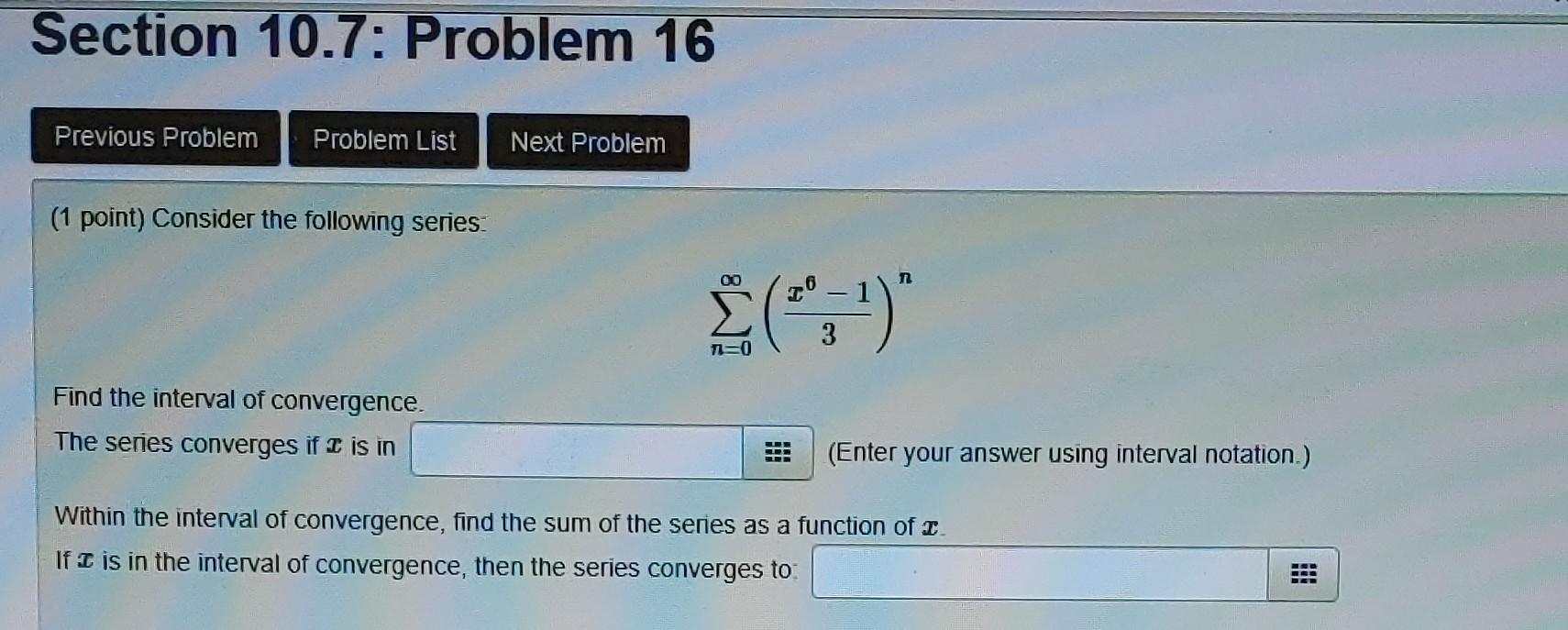 Solved (1 Point) Consider The Following Series: | Chegg.com