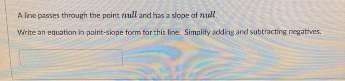 Solved A line passes through the point null and has a slope | Chegg.com