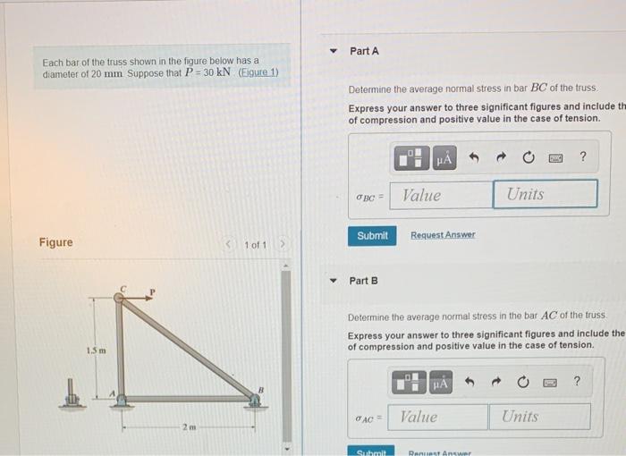 Solved Each Bar Of The Truss Shown In The Figure Below Has A | Chegg.com