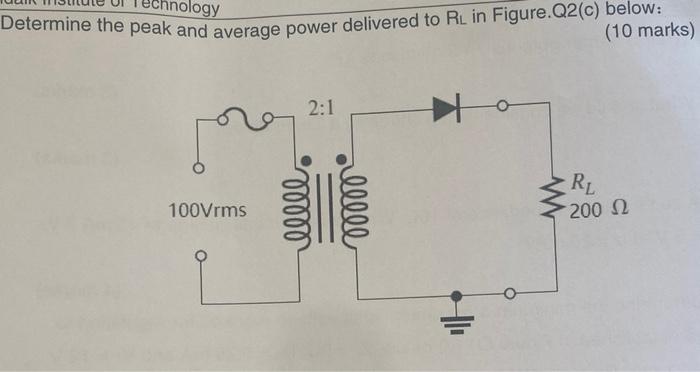 Determine the peak and ave
(c) below:
(10 marks)