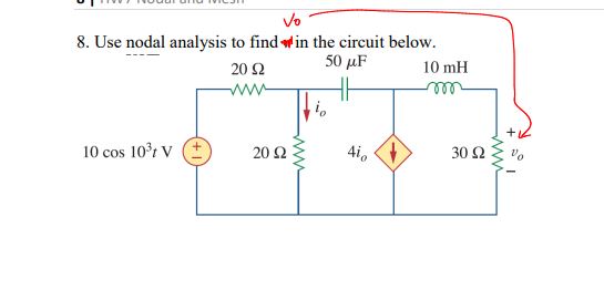 Solved use nodal analysis to answer question. With work | Chegg.com