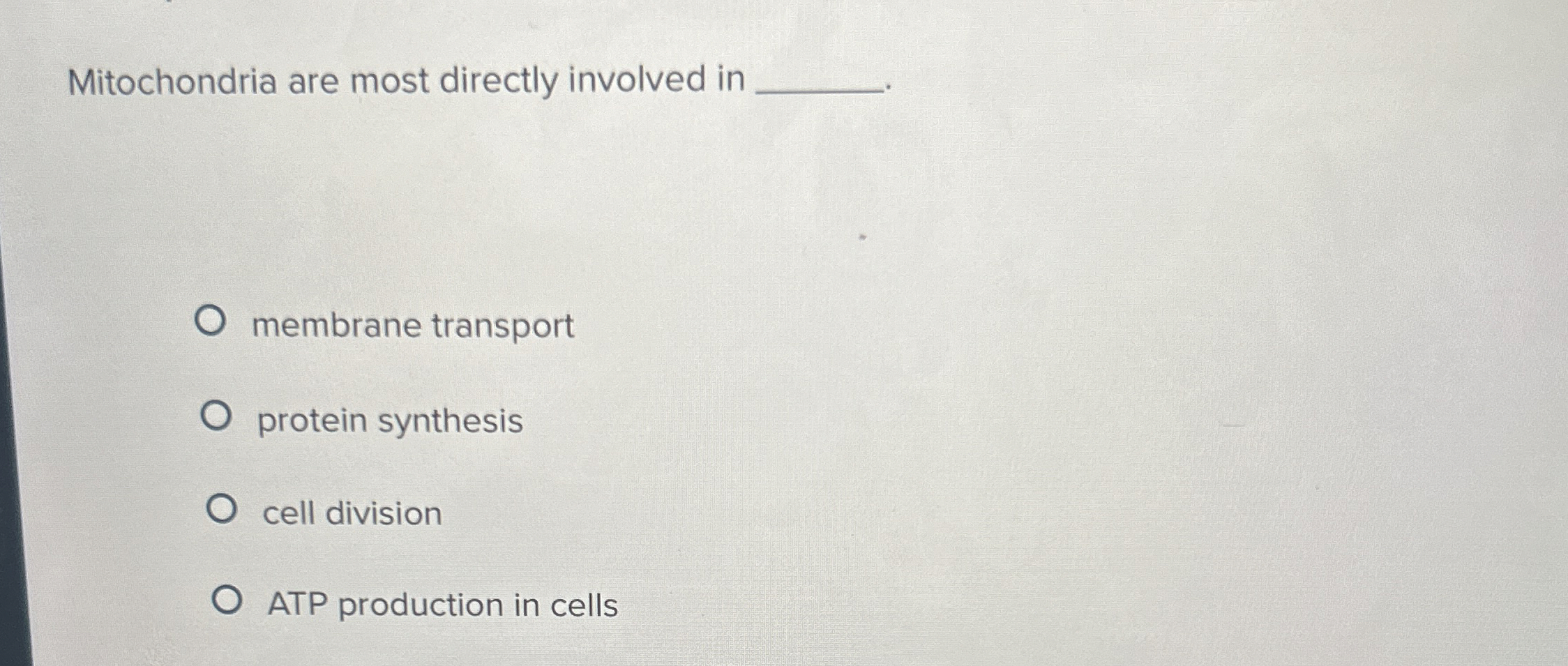 Solved Mitochondria are most directly involved in membrane | Chegg.com