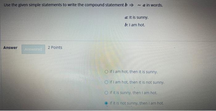 Solved Use the given simple statements to write the compound | Chegg.com