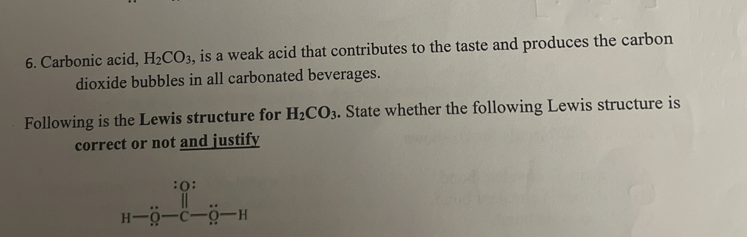 Solved Carbonic acid, H2CO3, ﻿is a weak acid that | Chegg.com