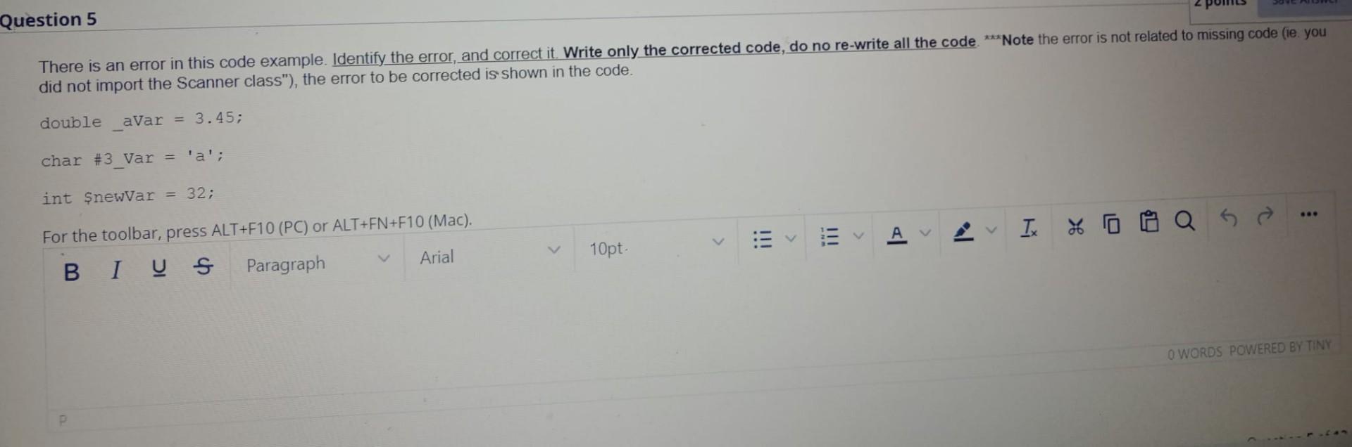 Solved There is an error in this code example. Identify the | Chegg.com