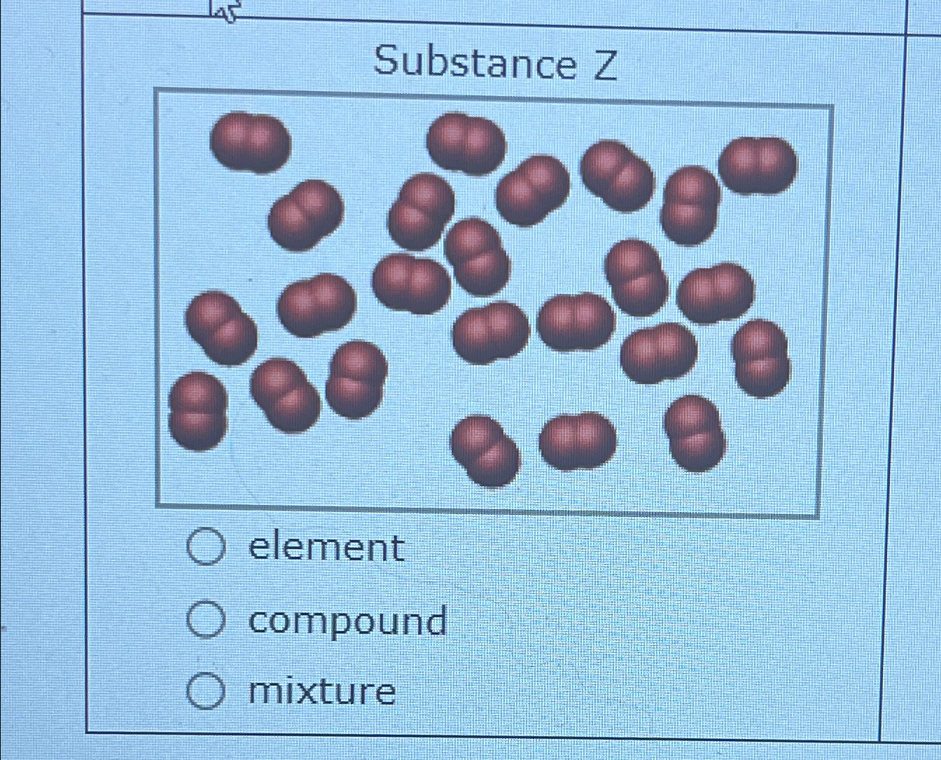 Solved Substance Zelementcompoundmixture | Chegg.com