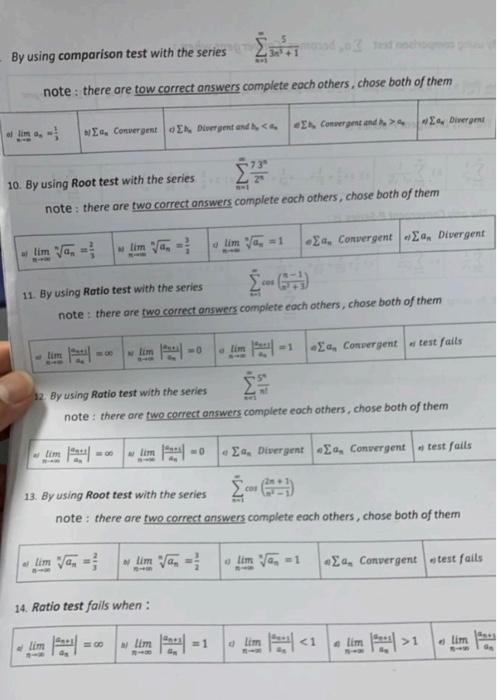 Solved By using comparison test with the series ∑==1∞3n3+15 | Chegg.com