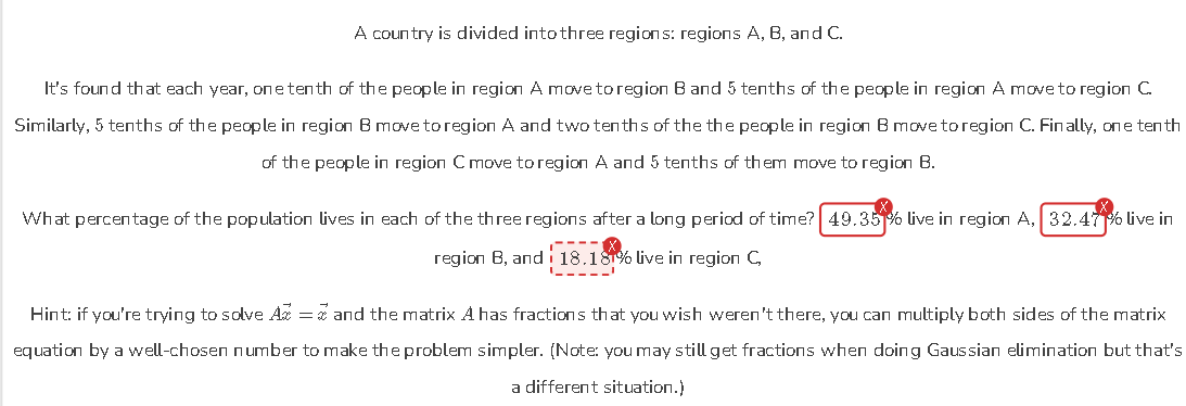 Solved A country is divided into three regions: regions A,B, | Chegg.com