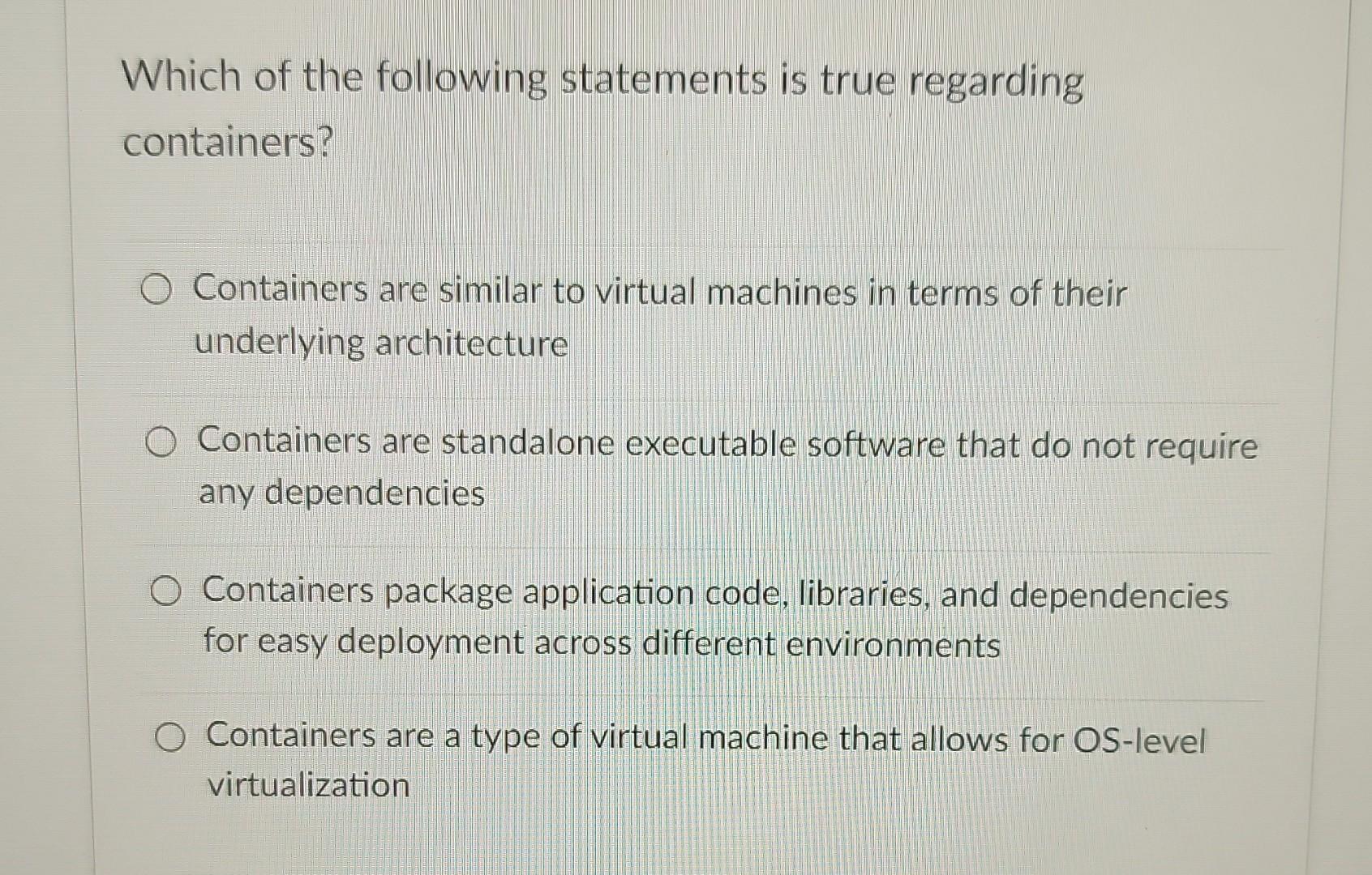 Solved Which of the following statements is true regarding | Chegg.com