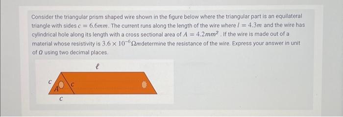 Solved Consider the triangular prism shaped wire shown in | Chegg.com