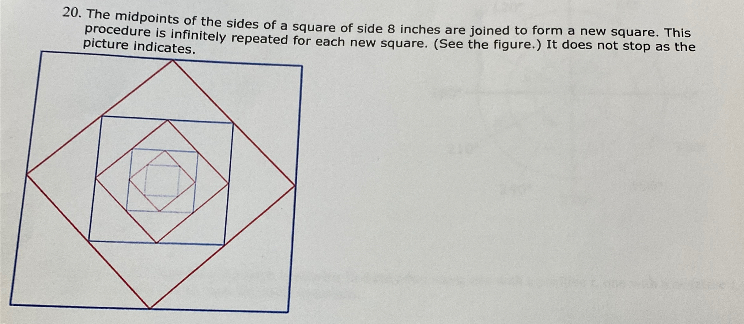Solved The midpoints of the sides of a square of side 8 | Chegg.com