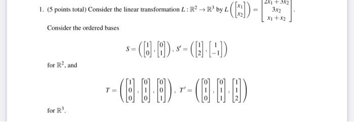 Solved 1. (5 points total) Consider the linear | Chegg.com