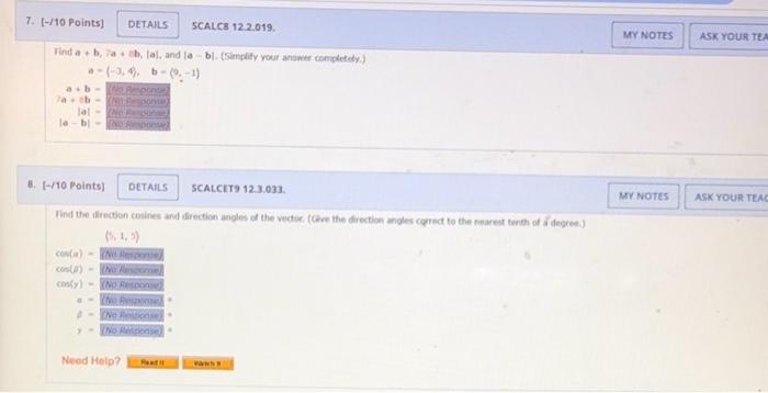 Solved Find A+b,7a+b,∣a∣, And ∣a−b∣. (Simplify Vour Answer | Chegg.com