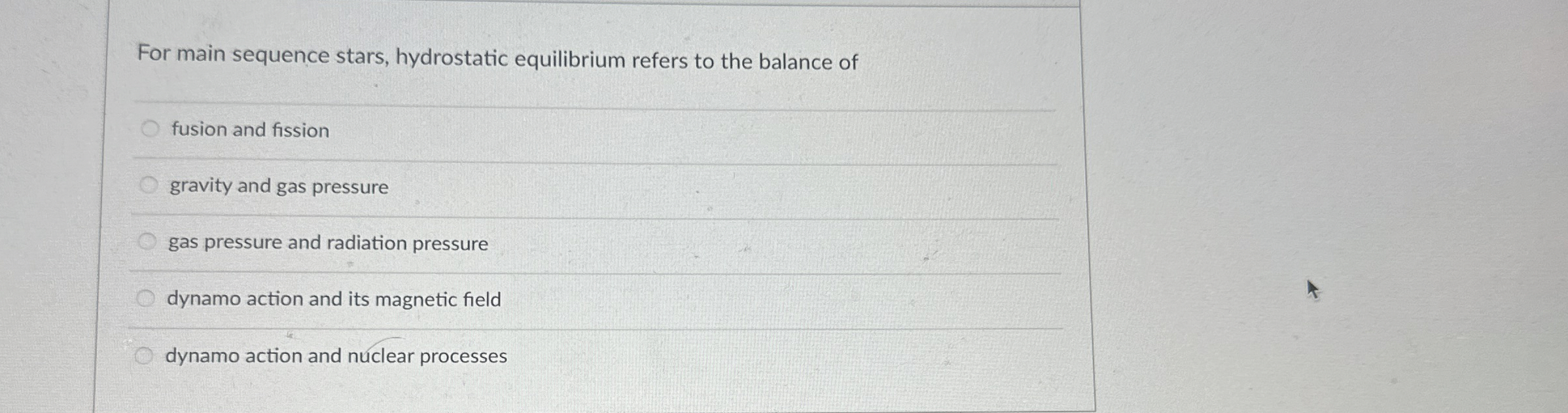 Solved For main sequence stars, hydrostatic equilibrium | Chegg.com
