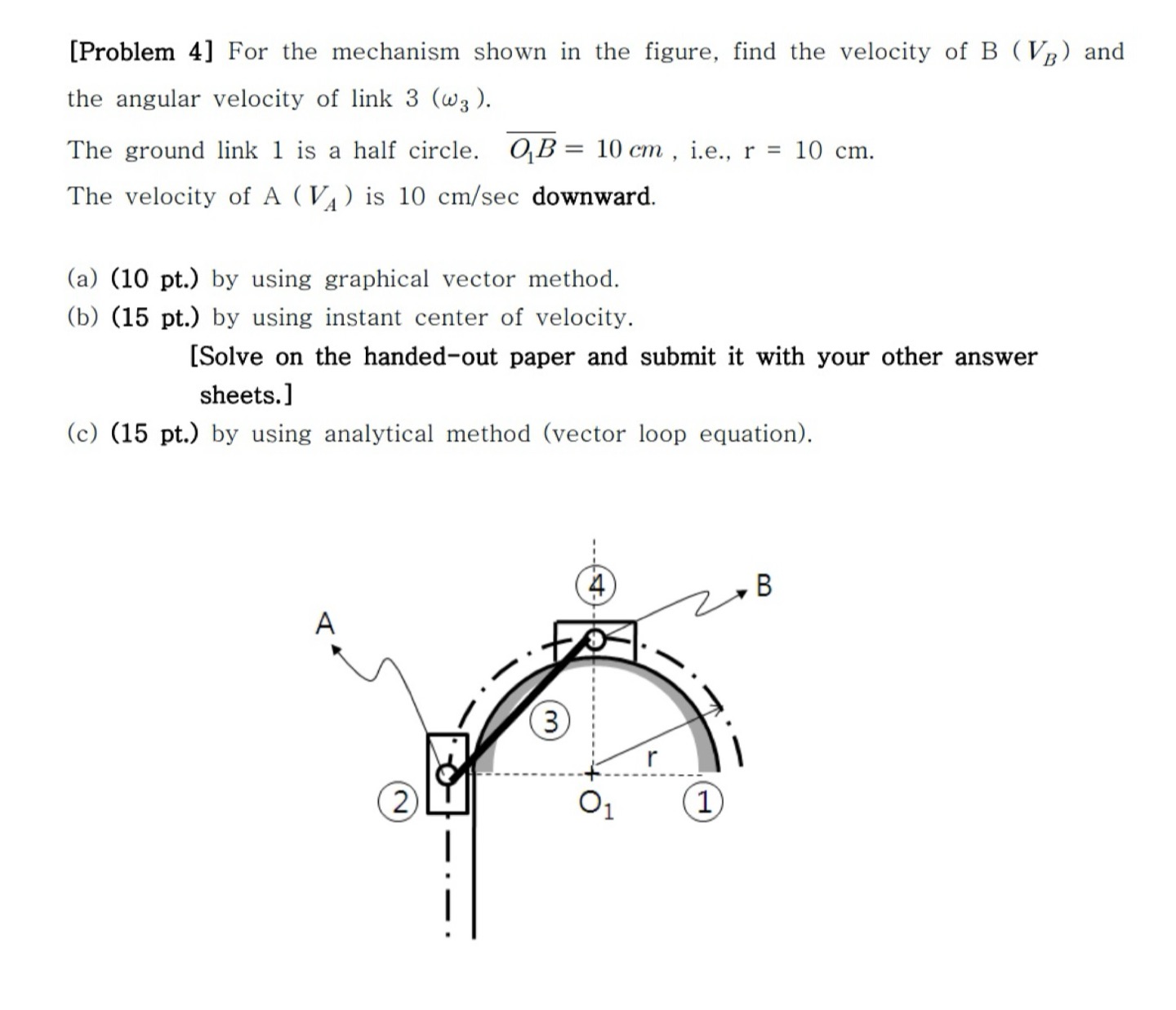 Solved [Problem 4] ﻿For the mechanism shown in the figure, | Chegg.com