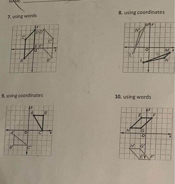 7. using words 8. using coordinates 9. using | Chegg.com
