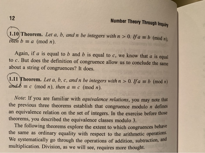 Solved Number Theory Through Inquiry 1 10 Theorem Let A Chegg Com