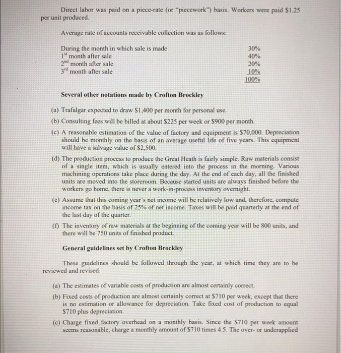Solved BLACKHEATH MANUFACTURING COMPANYREVISITED Part 1 Mr.