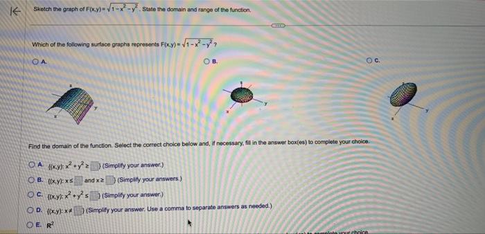 Solved Sketch The Graph Of F X Y Sqrt 1 X 2 Y 2 Chegg Com