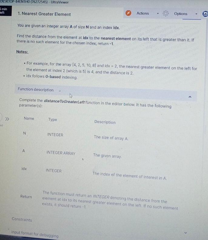 Solved Nearest Greater ElementActionsOptionsYou are given an | Chegg.com