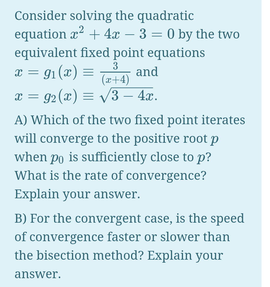 Solved Consider solving the quadratic equation x2 + 4x – 3 = | Chegg.com