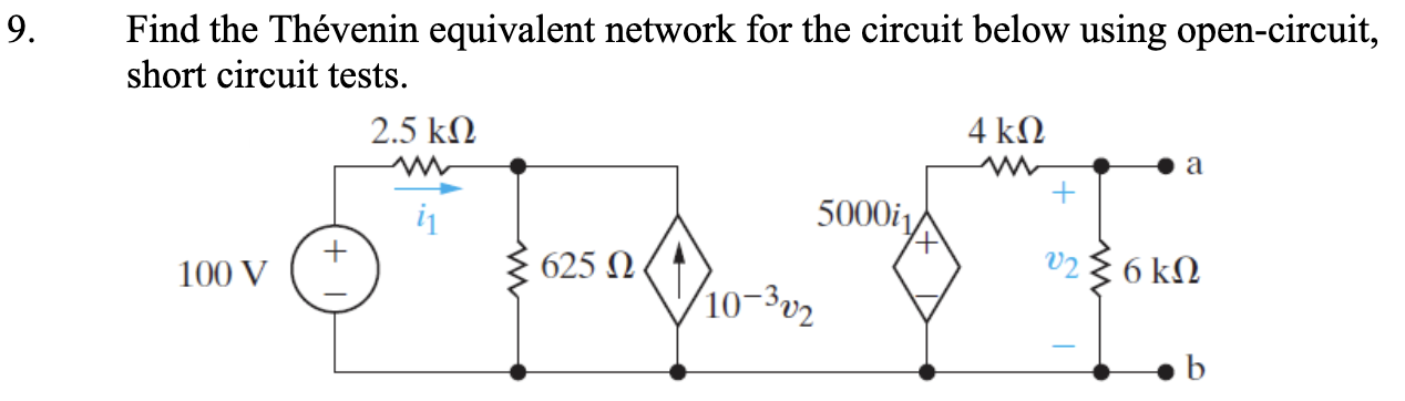 Solved Find the Thévenin equivalent network for the circuit | Chegg.com
