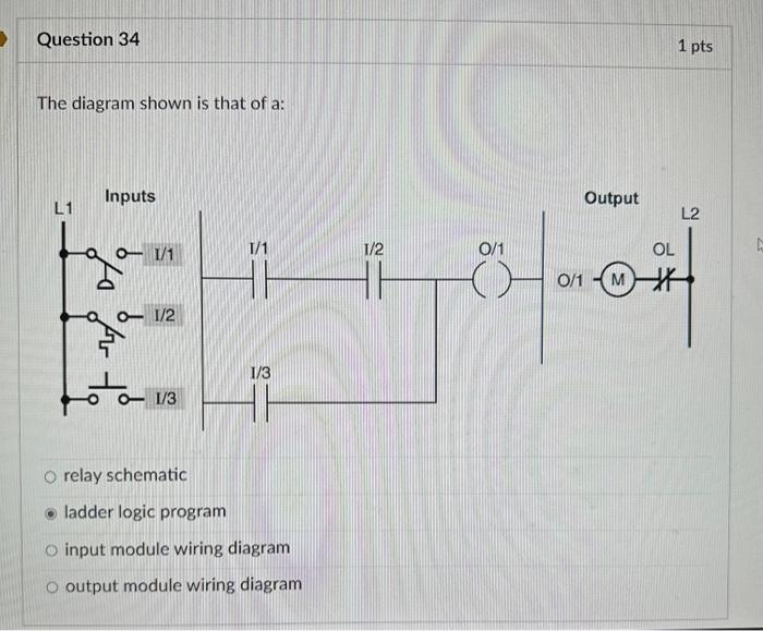 Solved The diagram shown is that of a relay schematic