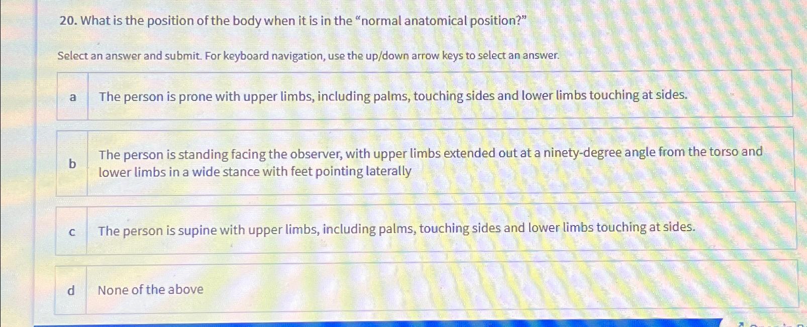Solved What is the position of the body when it is in the | Chegg.com