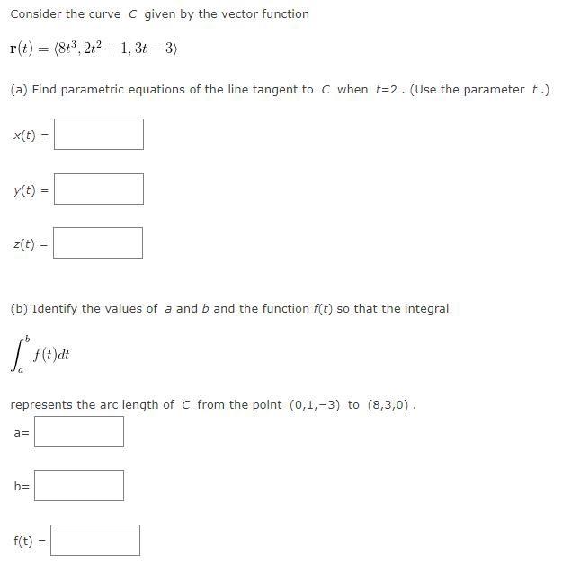 Solved Consider the curve C given by the vector function | Chegg.com